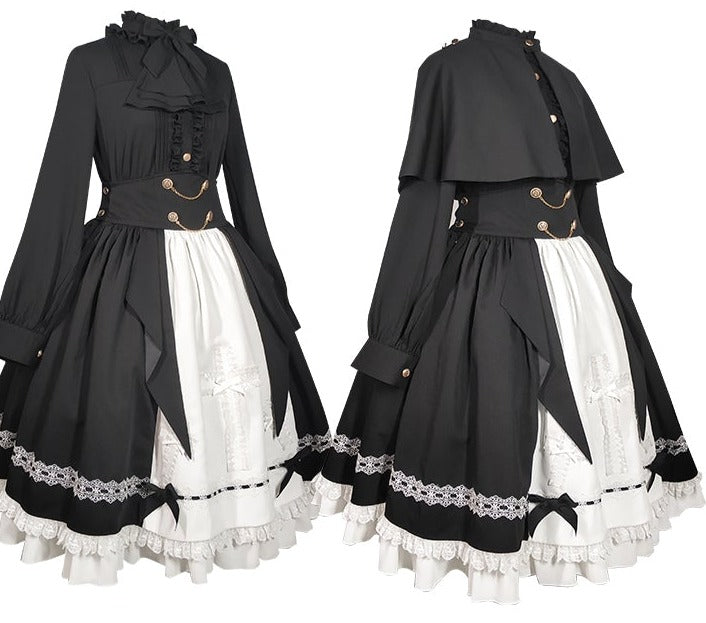 CastleToo~Holy Academy~Gothic Lolita Prince Skirt Set S black (cape+band+SK) 