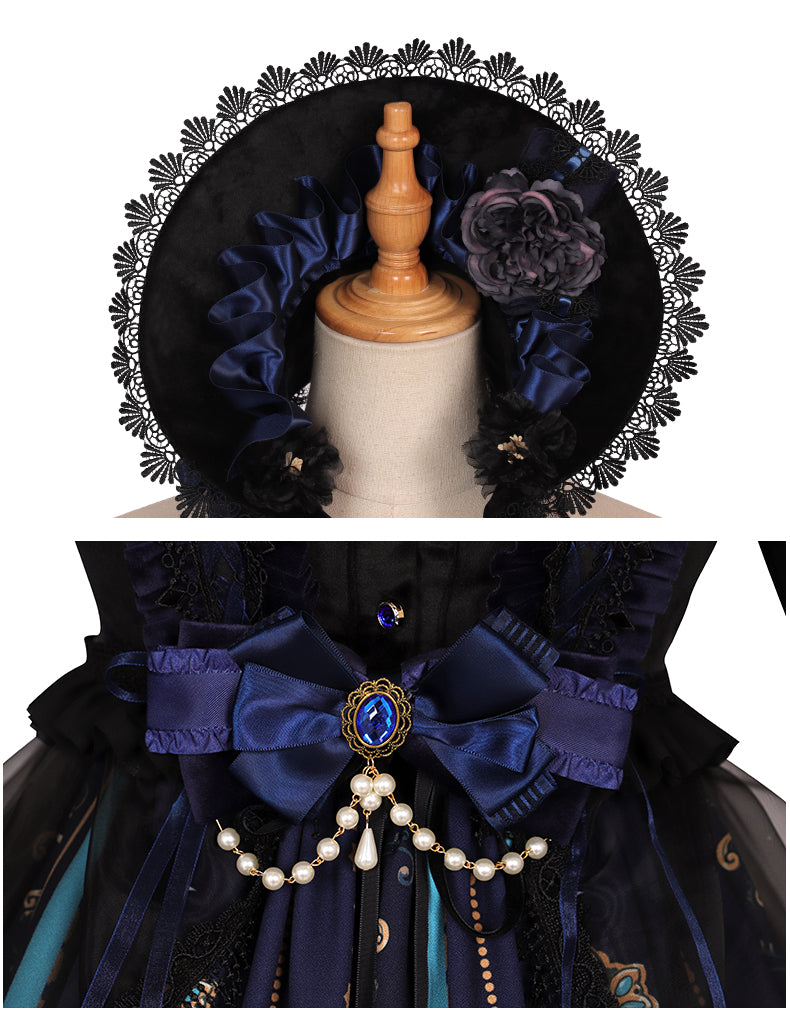 YingLuoFu - God Redemption - Retro Gothic OP, Printed Dress