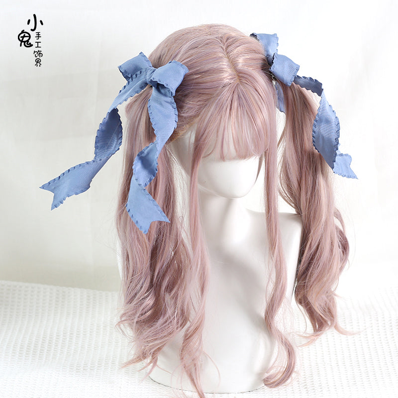 Xiaogui~Cosplay Double Ponytail Spiral Lolita Hair Clips see blue (pair)  