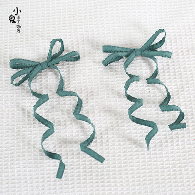 Xiaogui - Sweet Lolita Spiral cos Headdress Dark Green (pair)