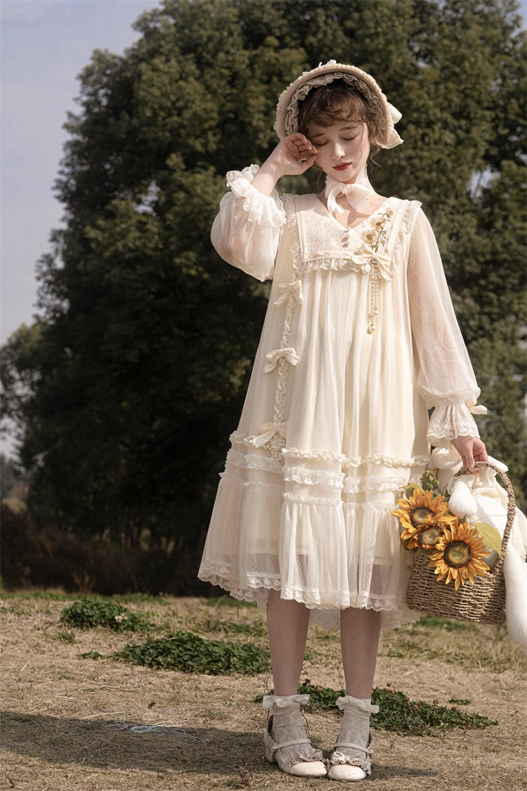 Letters from Unknown Star - Sunflower Diary - Spring Lolita Dress Long Sleeve OP