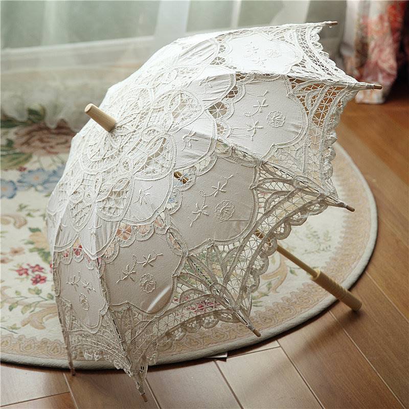 Hollow Vintage Lace Wedding Lolita Parasol Multicolors   