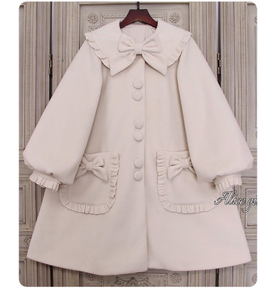 Alice Girl~ Long Wool Lolita Winter Coat XS beige 