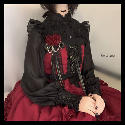 Neverland~The Memoirs of Samuel~Gothic Lolita Dark-theme Red JSK   