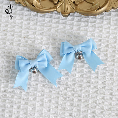 Xiaogui~Sweet Japan Fashion Lolita Bell Bow Clip light blue  