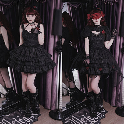Alice Girl~Gothic Lolita SK Set~Blood Rose Skirt and Corset   