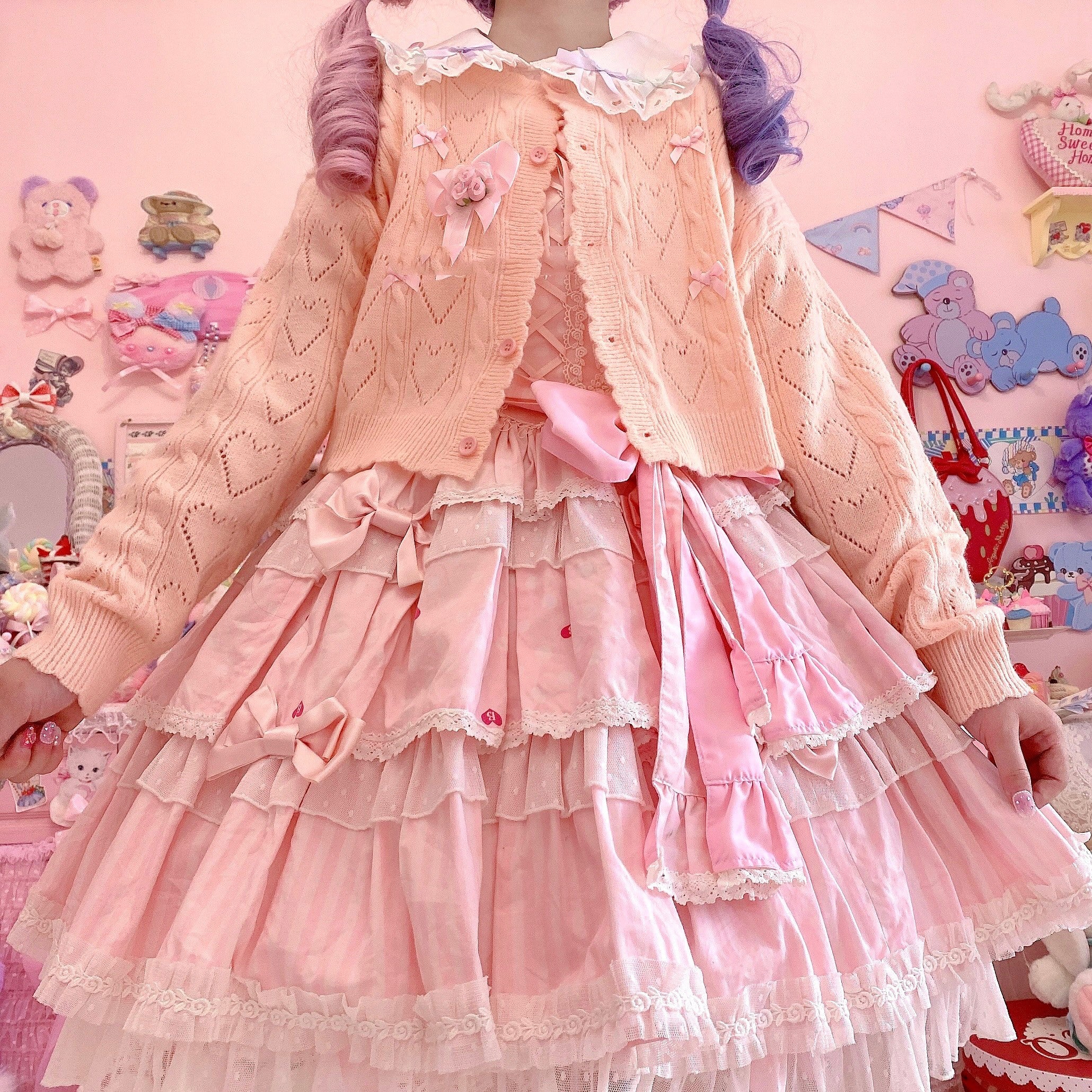 MIST - Hollow Out Long Sleeve Lolita Cardigan Multicolors