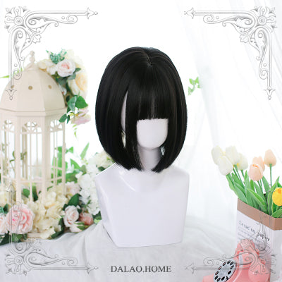 Dalao Home~Lolita 30cm Japanese BOBO JK Wig free size natural black(3-9) 