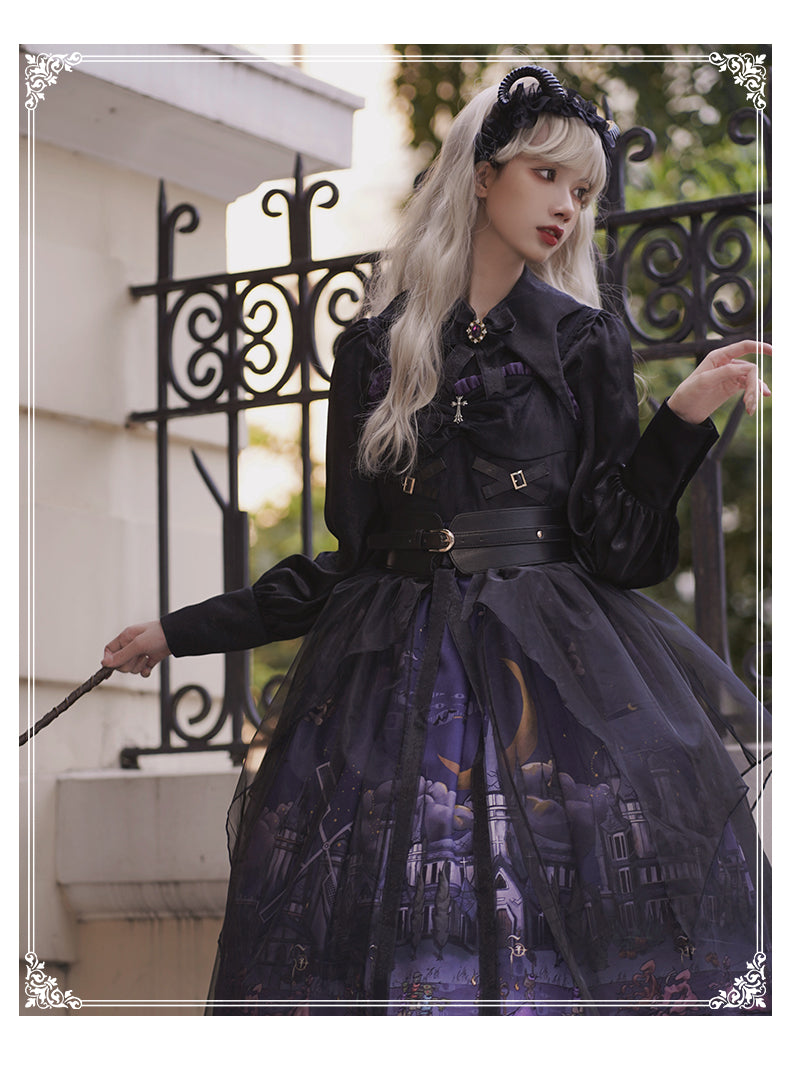 YingLuoFu~Witchville Halloween Gothic Lolita Jumper Dress   