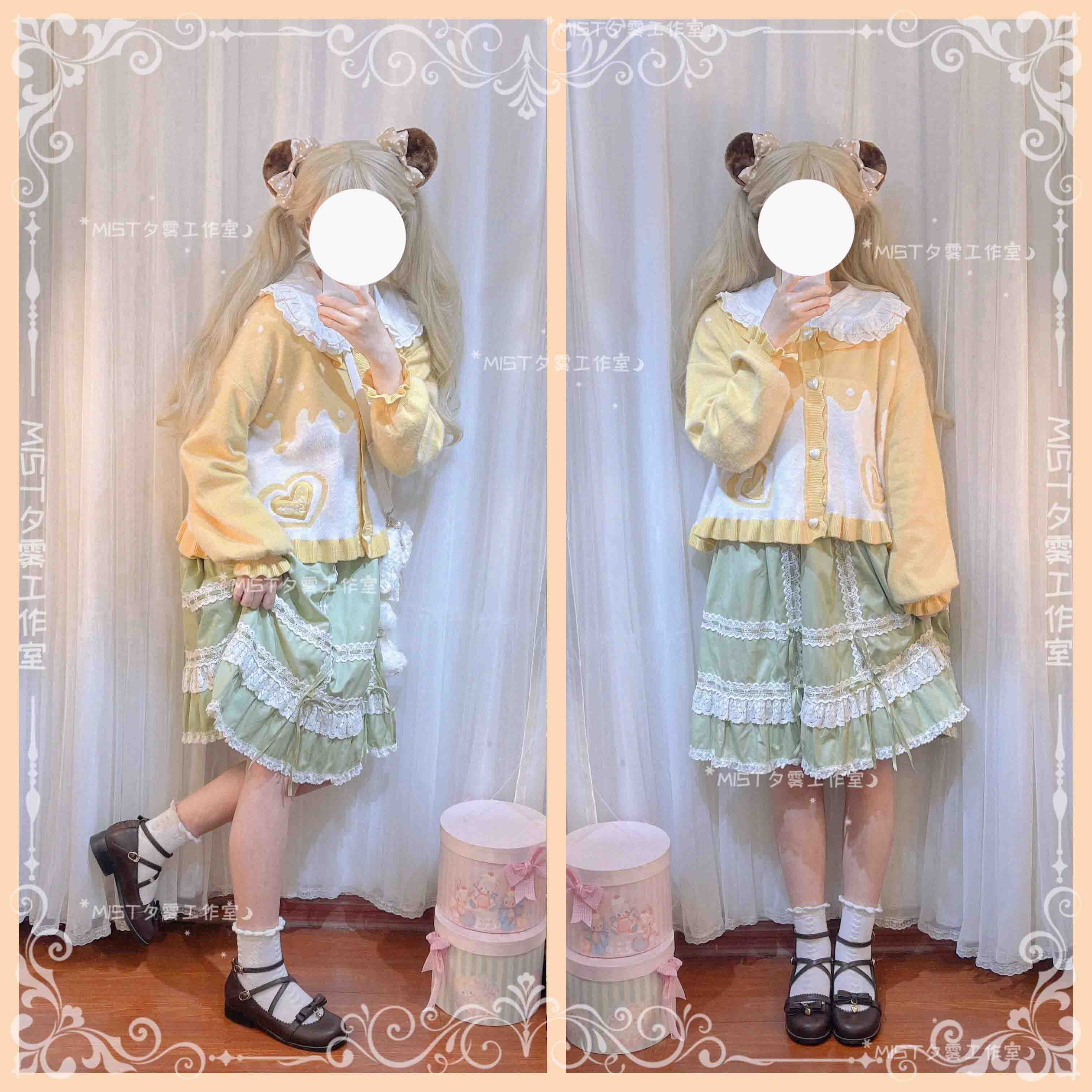 MIST~Beating Heart~Sweet Lolita Thick Sweater Coat Puff Sleeve 9908:114976