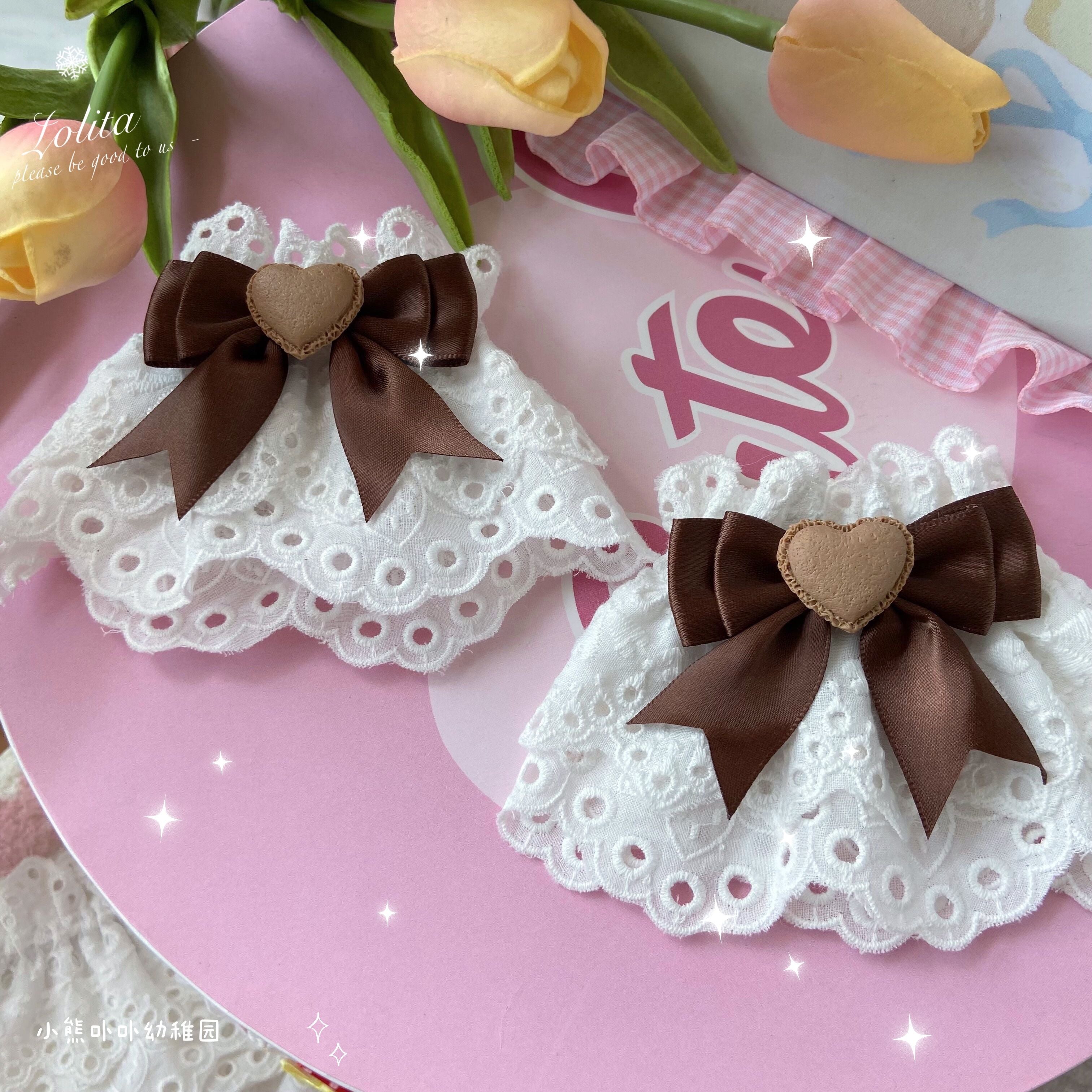 Bear Doll - Sweet Lolita Cuff with Heart and Bow brown bow