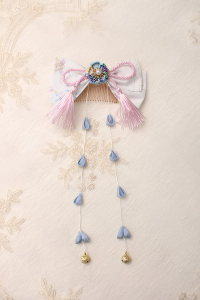 Alice Girl-Return of Crane~Wa Lolita Hairpin Tassels Headdress free size white 