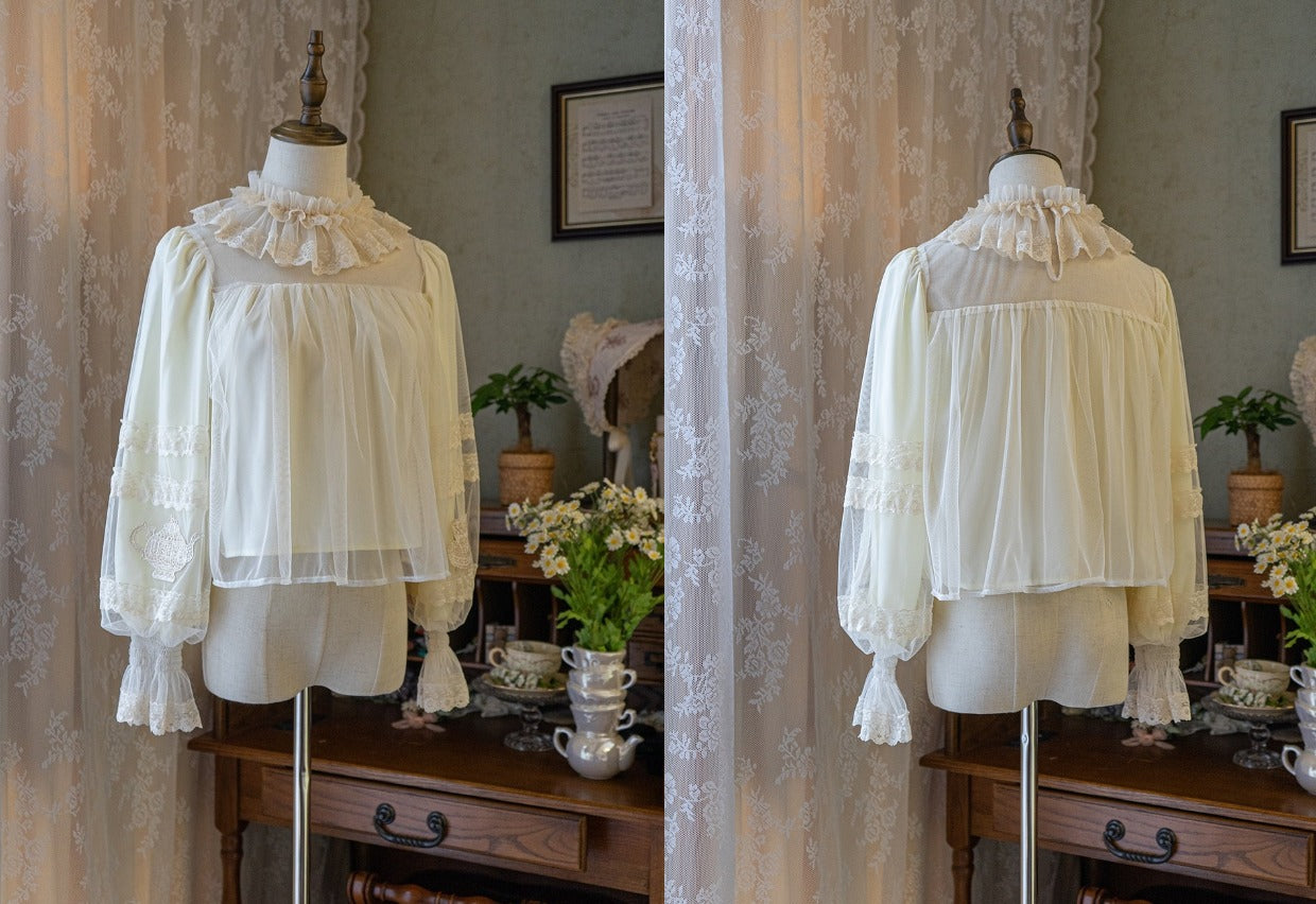 (Buyforme)Dolls Party~White Lolita Kawaii Inner Blouse Accessory Set   