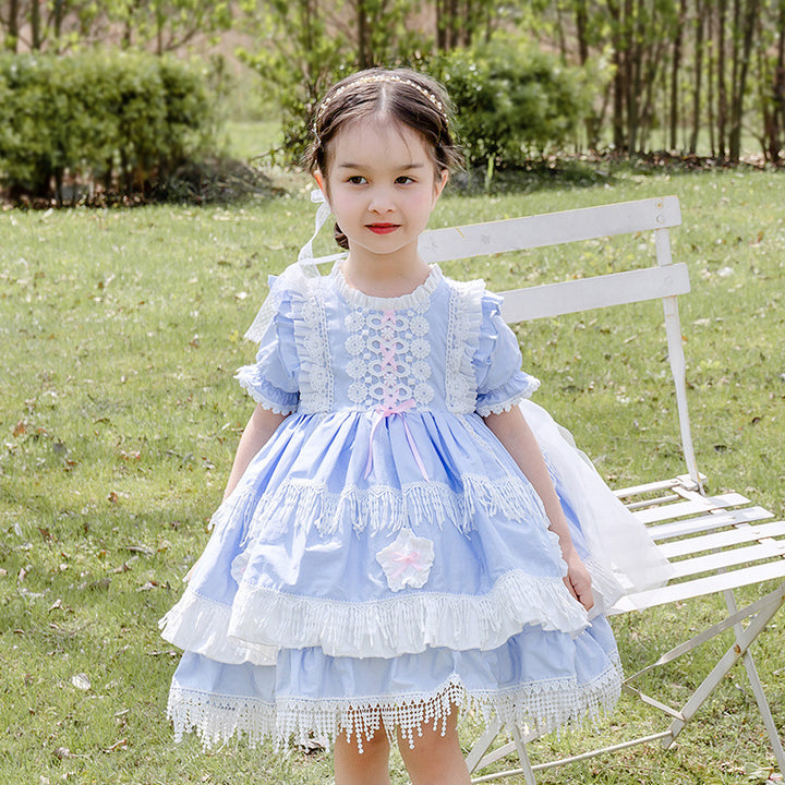 Kid Lolita Blue Tiered OP Dress 80 Blue 