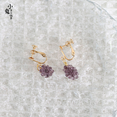 Xiaogui~Grapery Lolita Earring Necklace Lolita Accessory No.7 purple ear clips  