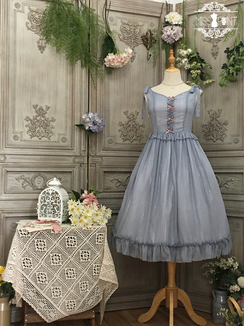 Miss point~Rhine Riverside~French Vintage Chiffon Lolita JSK (2XL L M S XL) 1802:45717