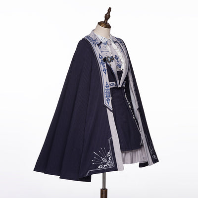 Youpairui - Sheffield - British Style Lolita JSK Set One Size cloak