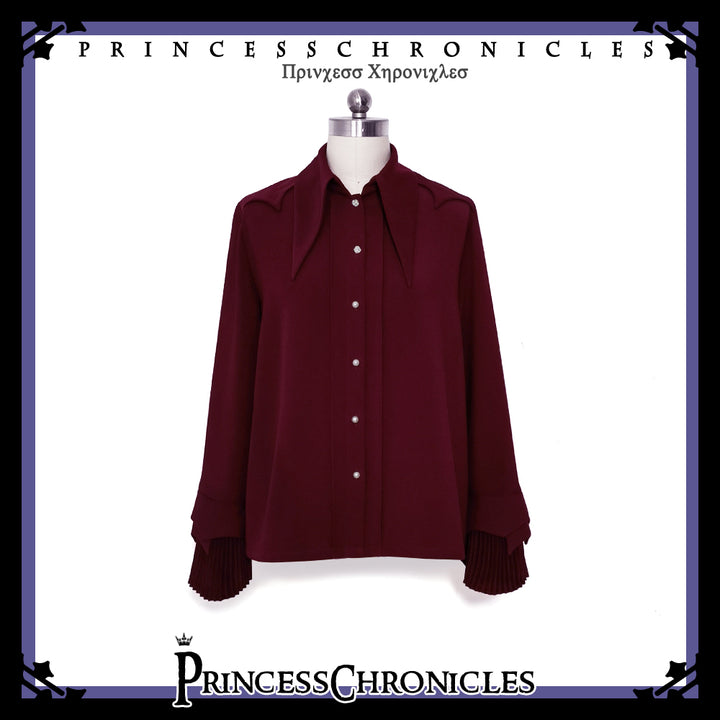 Princess Chronicles~Floating Phantom~Ouji Fashion Shirt S female wine red shirt (in-stock) 