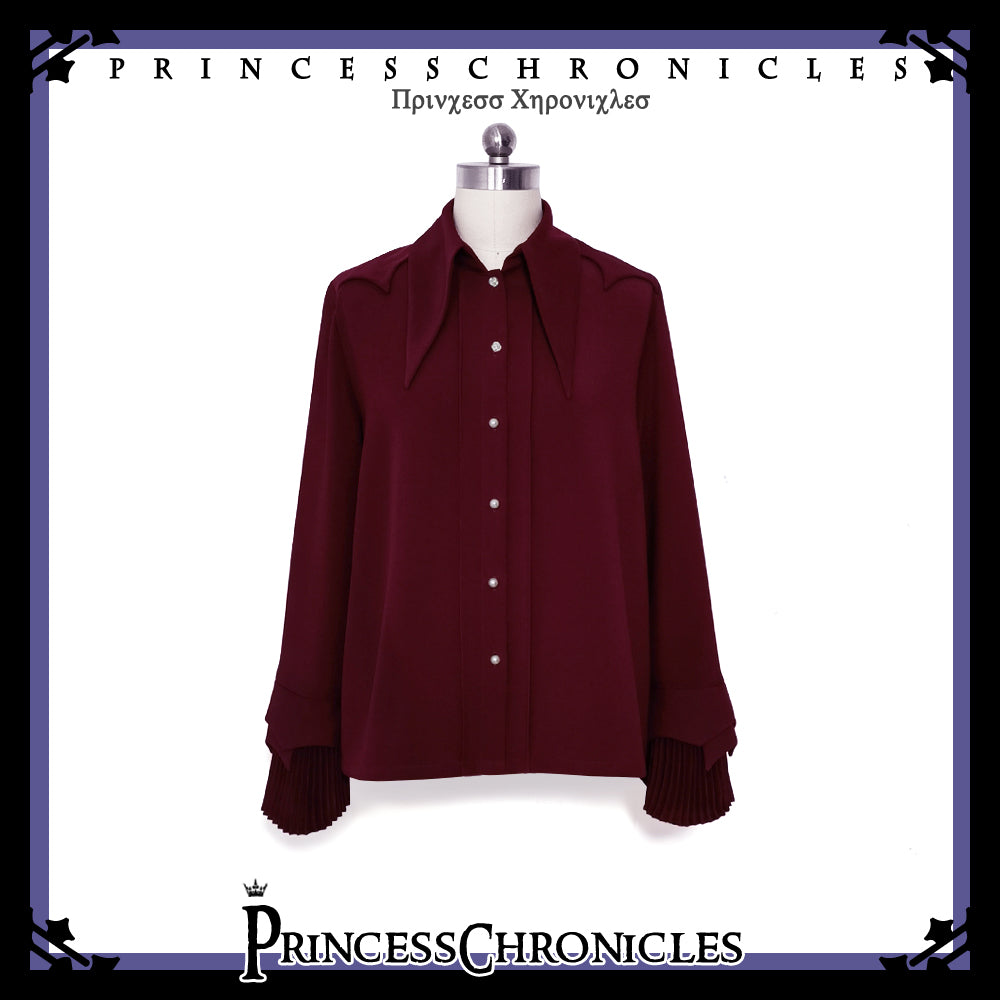 Princess Chronicles~Floating Phantom~Ouji Fashion Shirt S female wine red shirt 