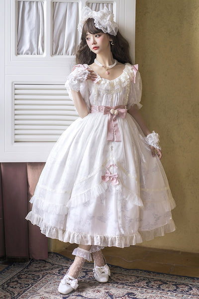 Your Princess~Bright Moon~Elegant Lolita Puff Sleeve OP   