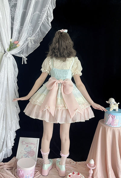 (BuyForMe) Alice Girl~Rainbow Tiered Sweet Lolita JSK Dress   