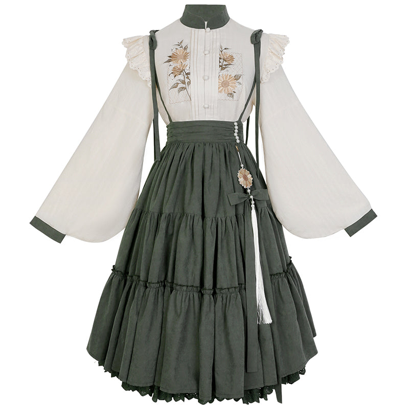 Meow Jun - Sunflower Appointment - Chinese Style Skirt and Blouse