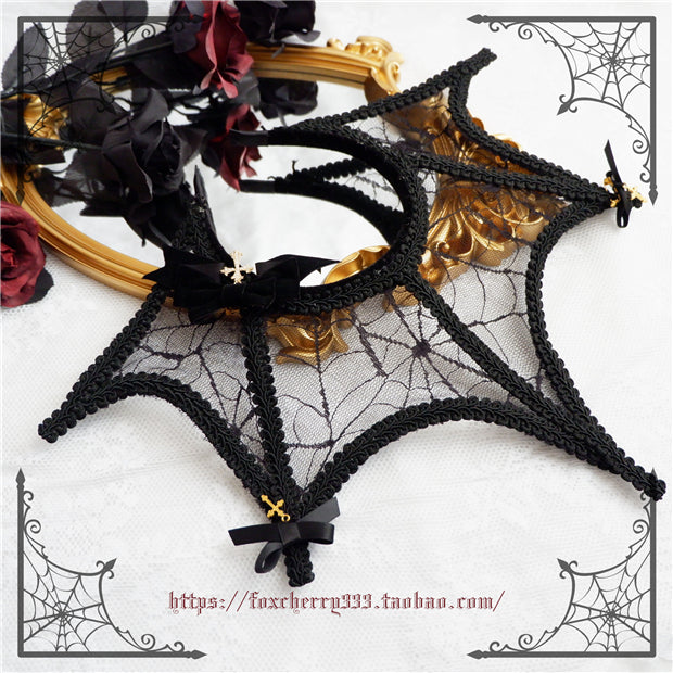 Fox Cherry~Gothic Flowers Hand Bone Cross Headdress   