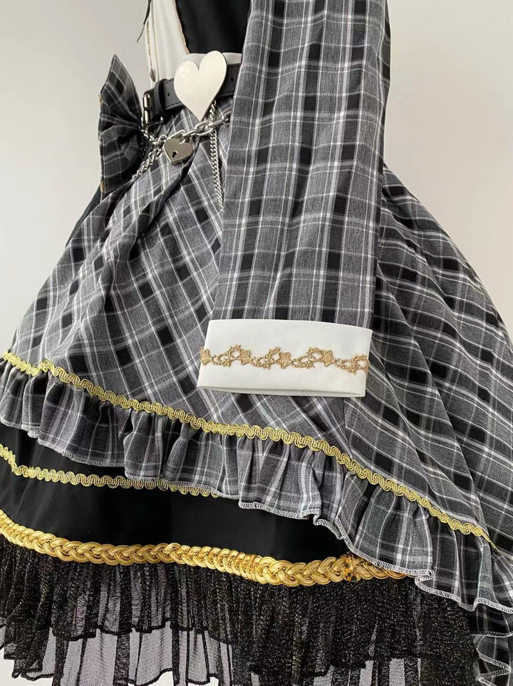 YourHighness~Idol Project~Idol Lolita Fashion Plaid Suit OP   