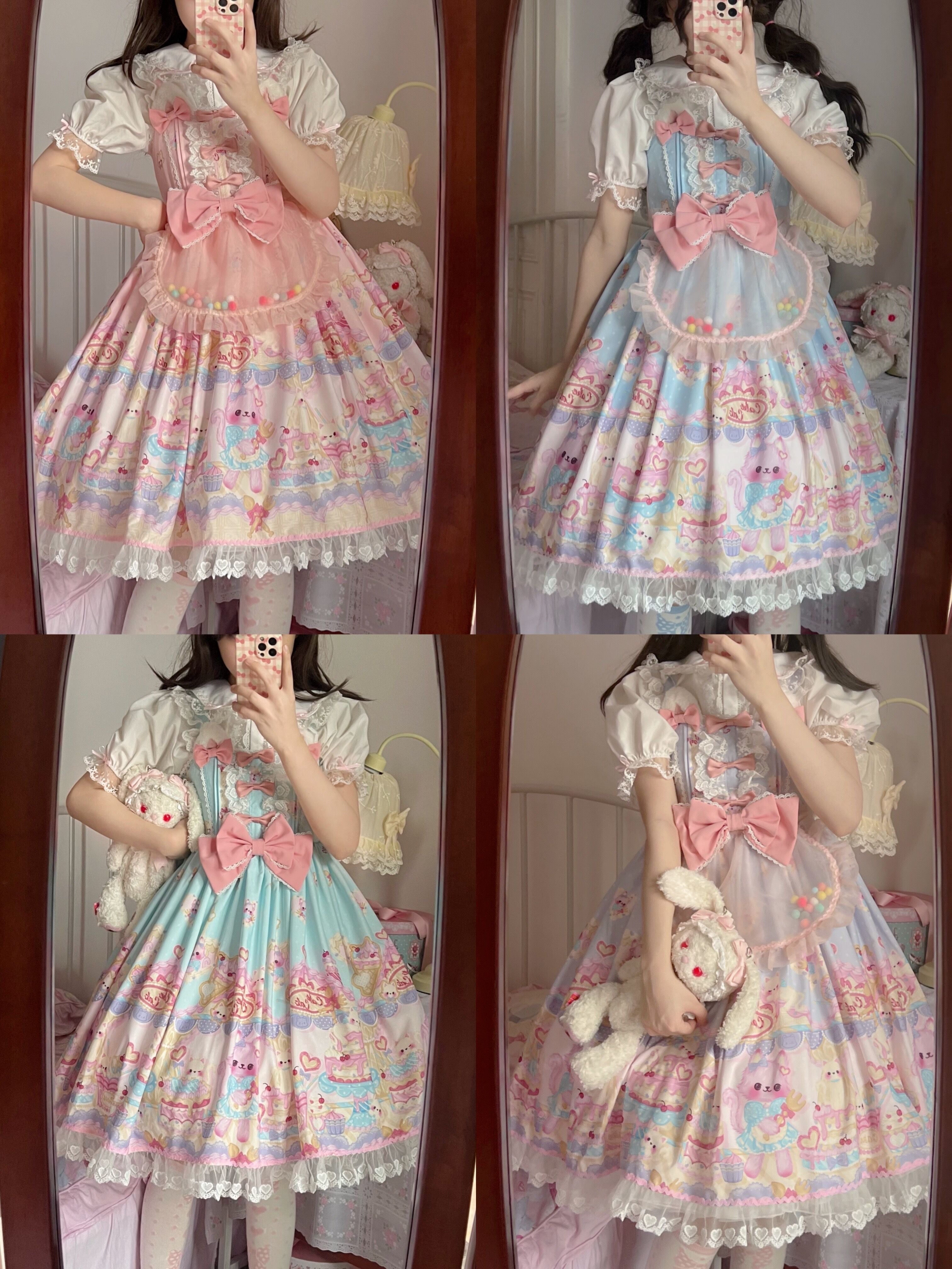 Sugar Girl - Kawaii Lolita Sweet JSK Dress, Cat Printed 11808:122524