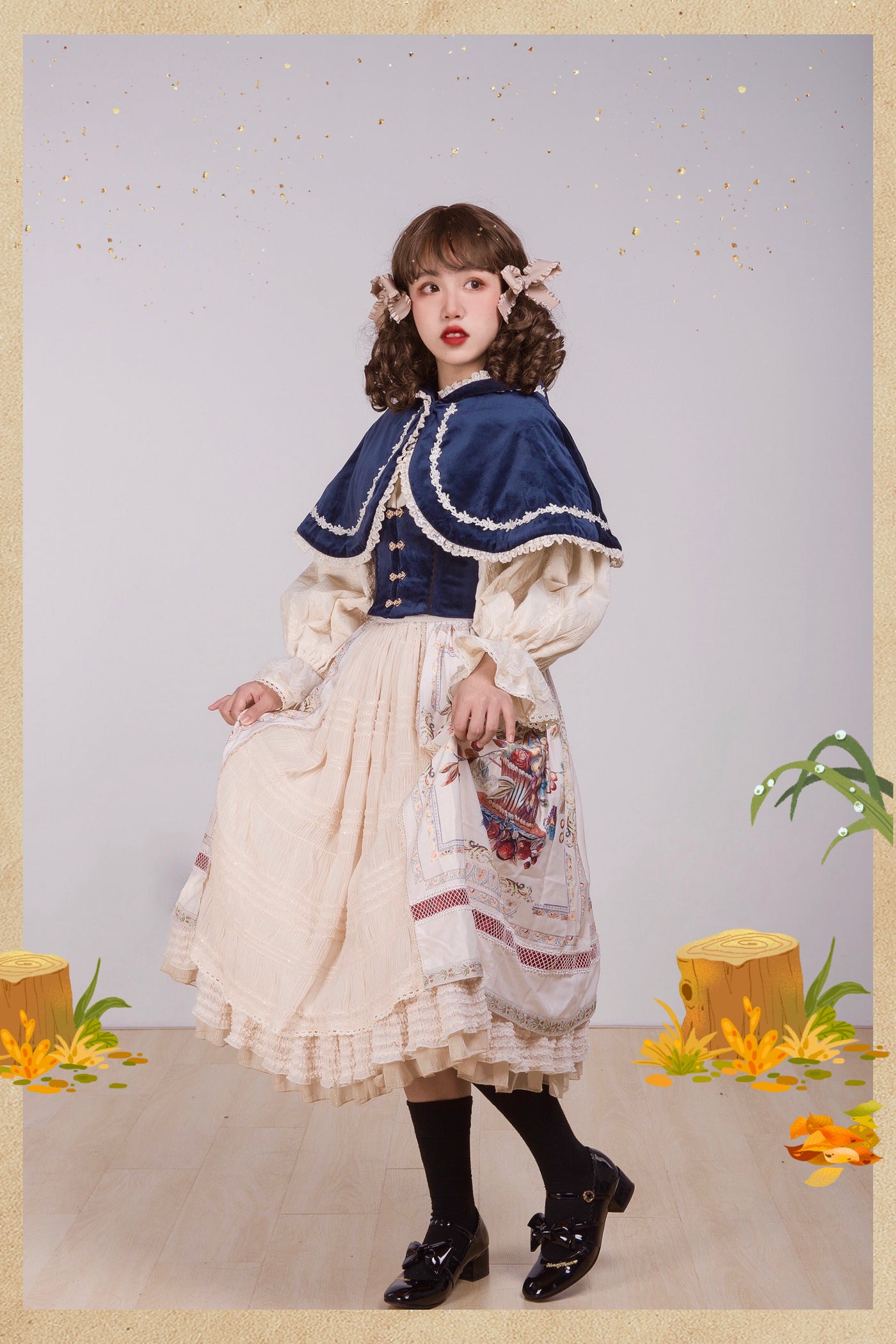 Miss Point~Praise of Abundance~Bavarian Style Lolita Velvet Hooded Cape   