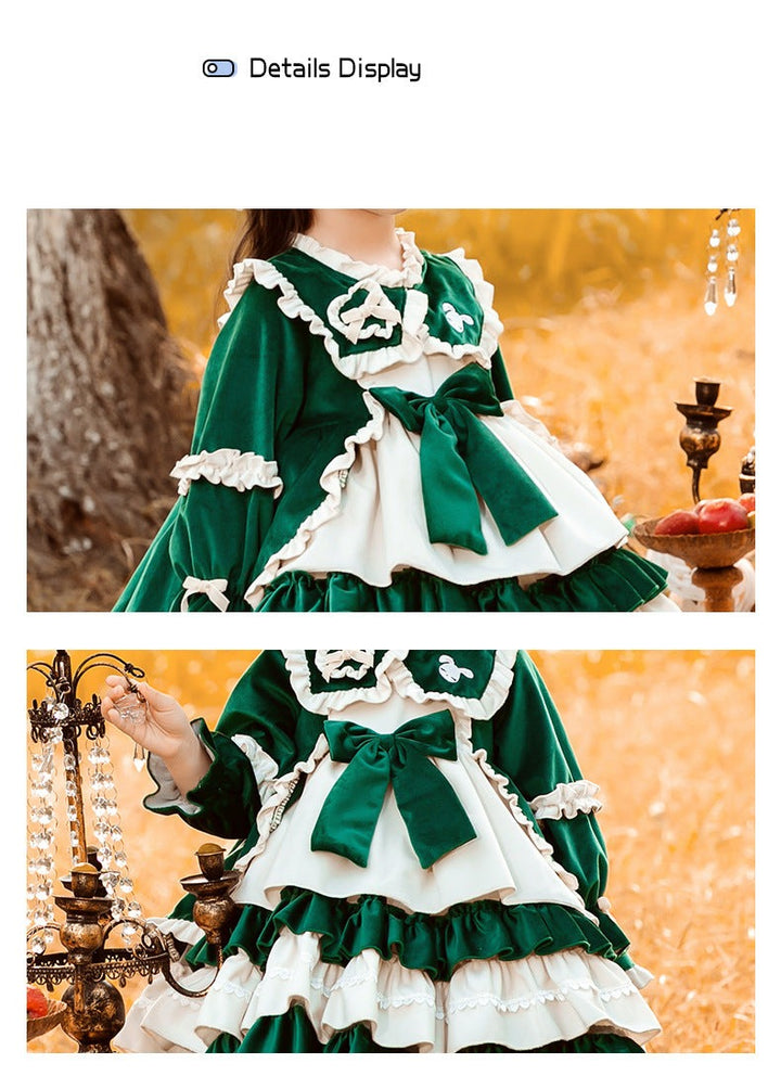 Kid Lolita Winter Princess Veklvet  Dress   