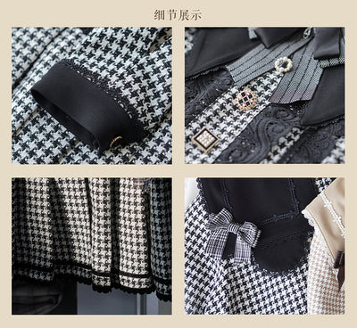 ZeeYe~Houndstooth Low Waistline Lolita Dress   