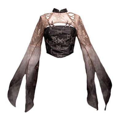 Blood Supply~Dead Leaves Dusk New~Gothic Lolita Lace Shirt S lace buckle top 