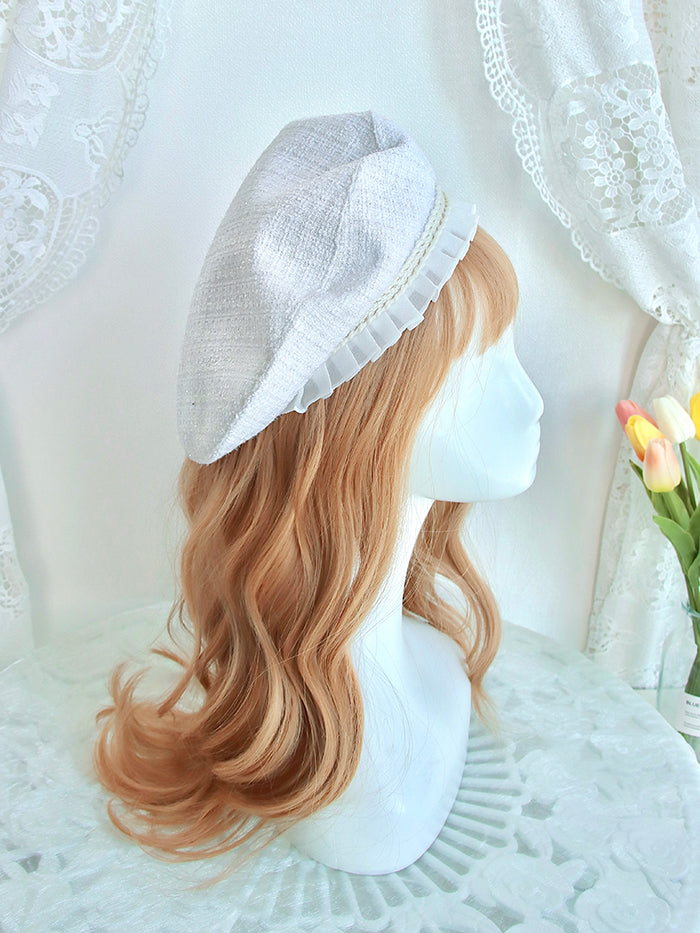 Alice Girl~Lady's Holiday~Elegant Lolita Beret Chanel's Style Hat   