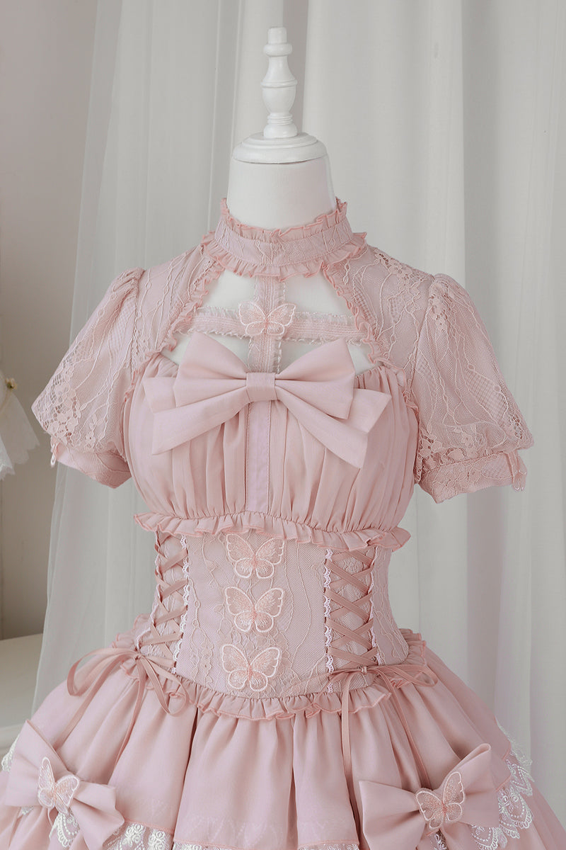 Your Princess - Cross Dream - Sweet Lolita Lace Pink OP Dress