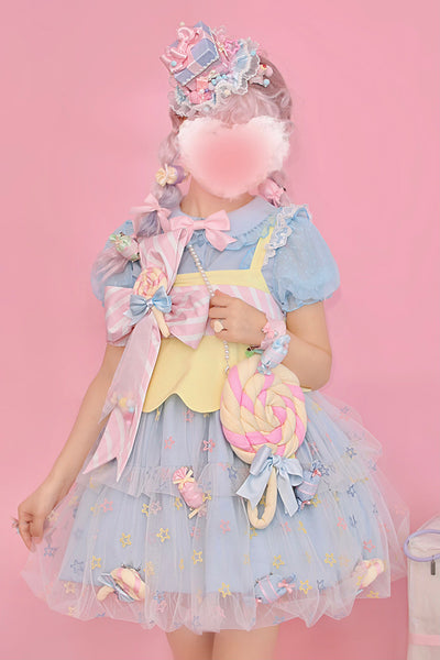 Alice Girl~Rainbow Candy Lolita Candy Box Headdress   
