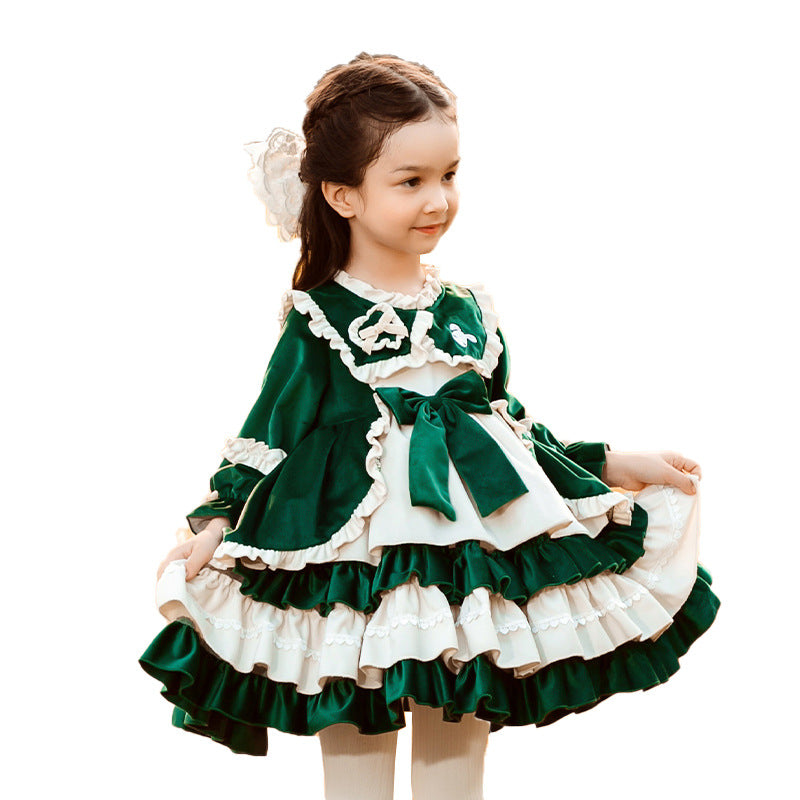 Kid Lolita Winter Princess Veklvet  Dress   