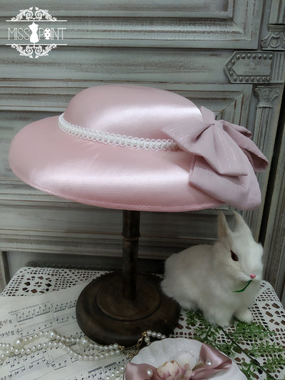Miss point~Rhine Riverside~Summer Bow Lolita Top Hat pink  