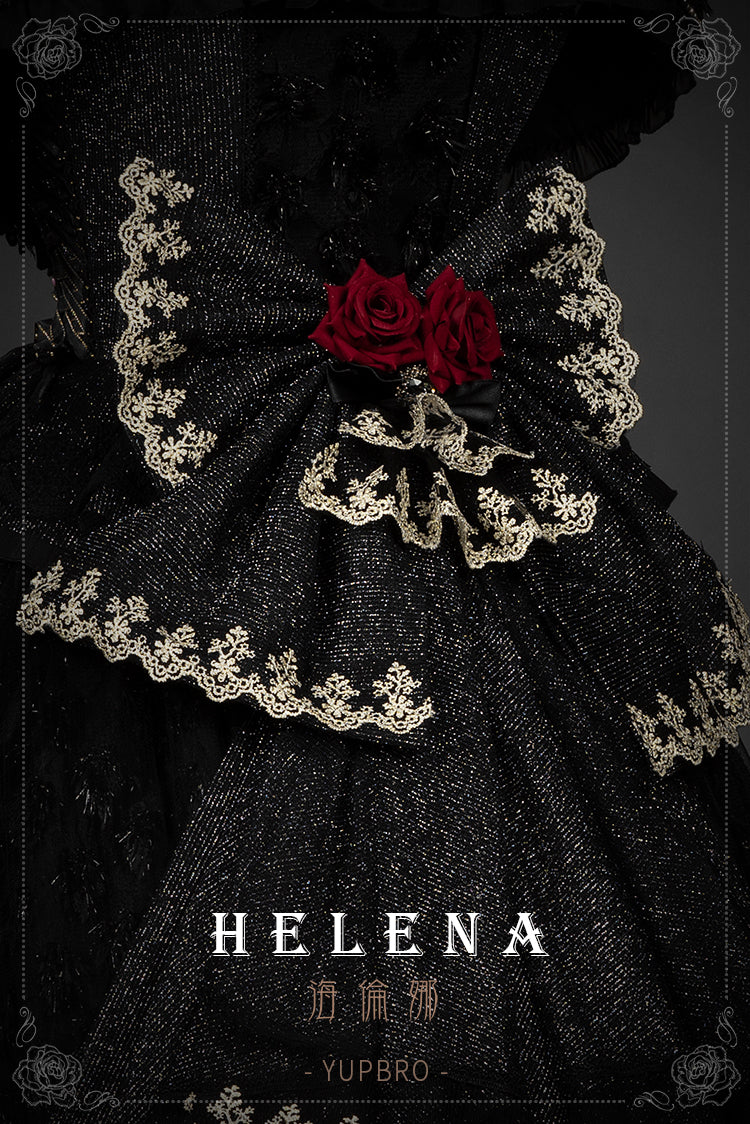 Youpairui - Helena - White and Black Lolita Tea Party JSK Suit