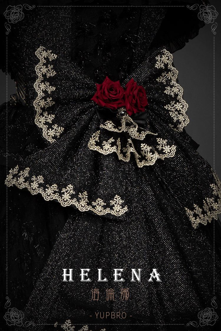 Youpairui~Helena~White and Black Lolita Tea Party JSK Suit   
