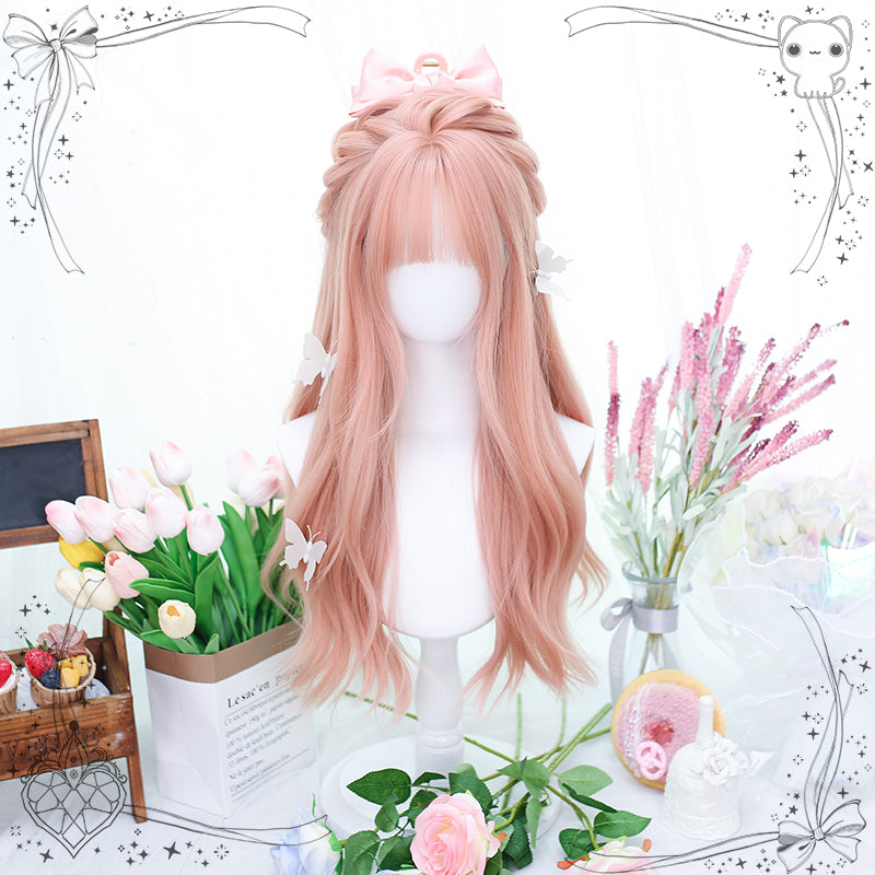 Dalao Home~Lover Letter~Summer Long Curly Pink Lolita Wig   