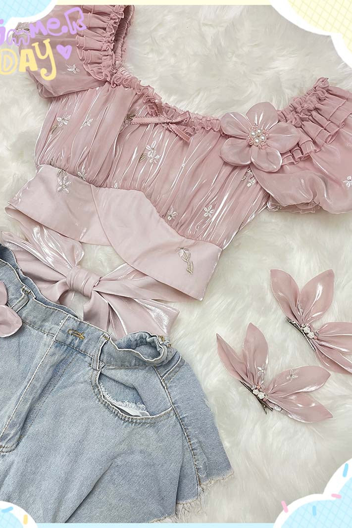 ZeeYe~Sweet Lolita Short Sleeve OP Dress S pink top 