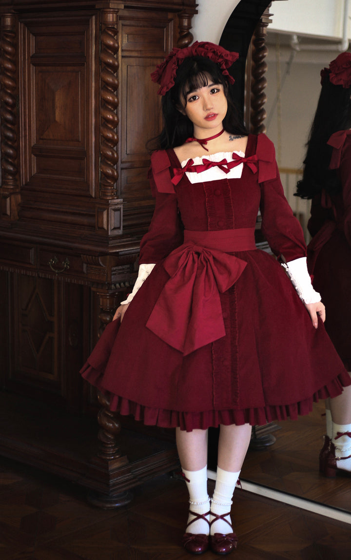 (BuyForMe) Sweet Wood~Annie's Gift~Elegant Velvet Lolita OP Dress   