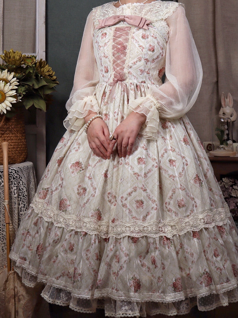 Miss Point - Woody Rose - Elegant Floral Lolita JSK