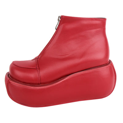 Angelic Imprint~Punk Lolita 8CM Zipper Red Boots   