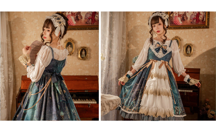 Magic lamp Night Retro Lolita JSK   