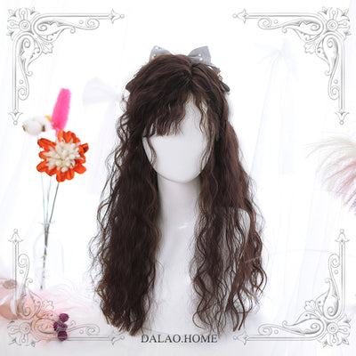 Dalao Home~65cm Wave Lolita Wig Multicolors free siz little witch chocolate+wig net 