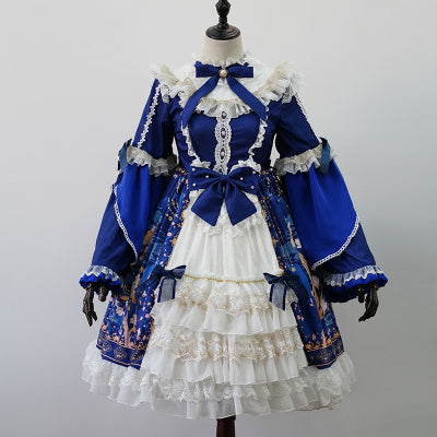 Cat Highness - Christmas New Year Han Lolita OP Dress S navy blue OP