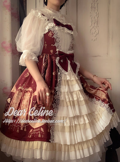 Dear Celine~Puff Sleeve Lolita Short Sleeve Blouse   