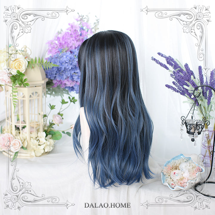 Dalao Home~Faint Blue~Dairy Lolita Long Curly Wig   